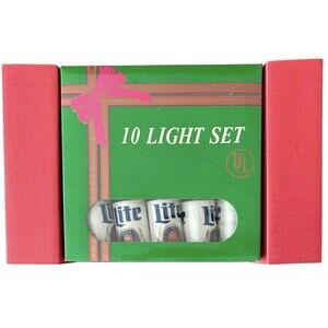 Vintage Miller Lite Lite-cicles Beer Cans String Party Lights 10 Bulbs